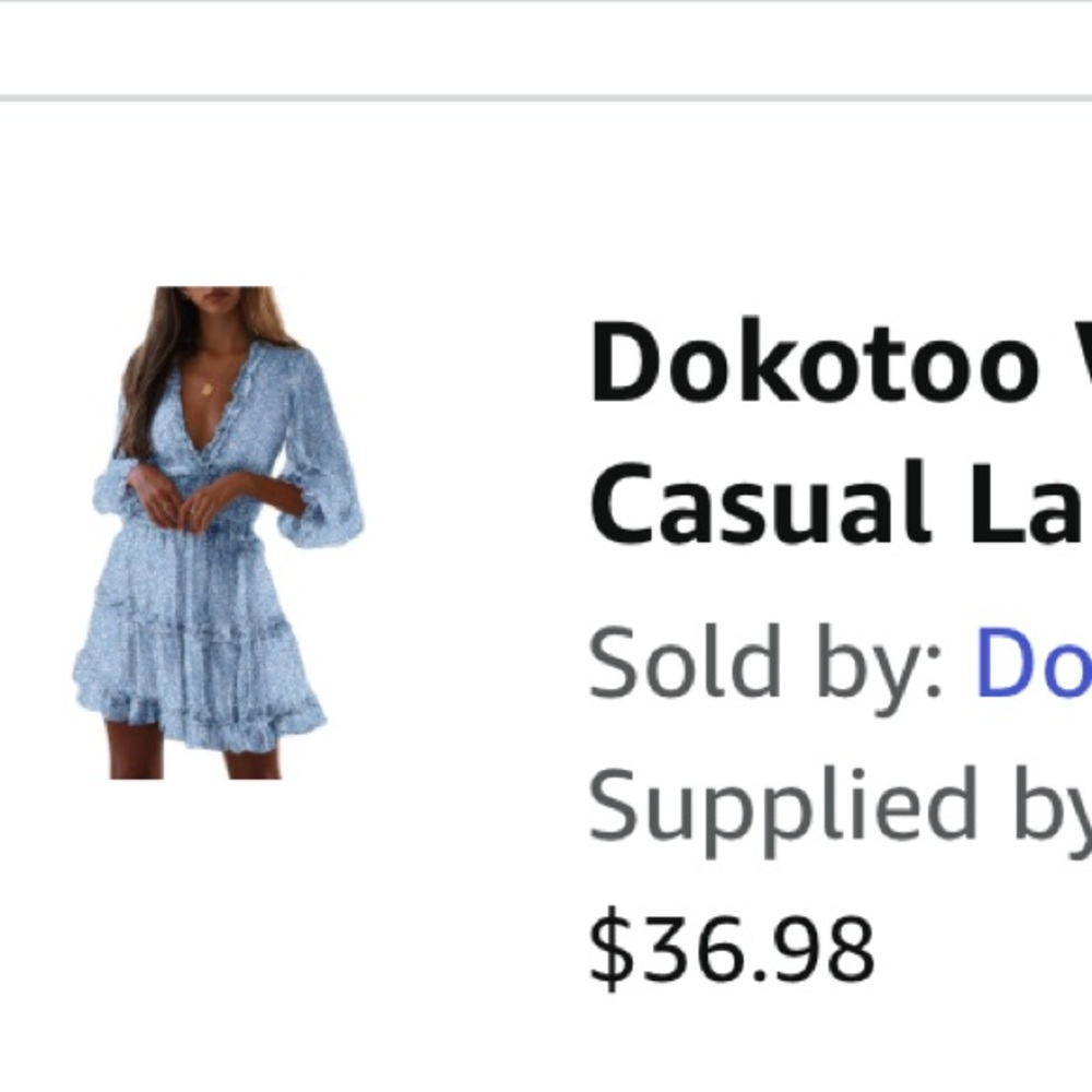 Blue Floral Ruffle Dress - Picture 3 of 3